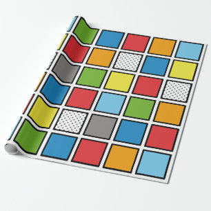 Comic Book Style Squares Geschenkpapier