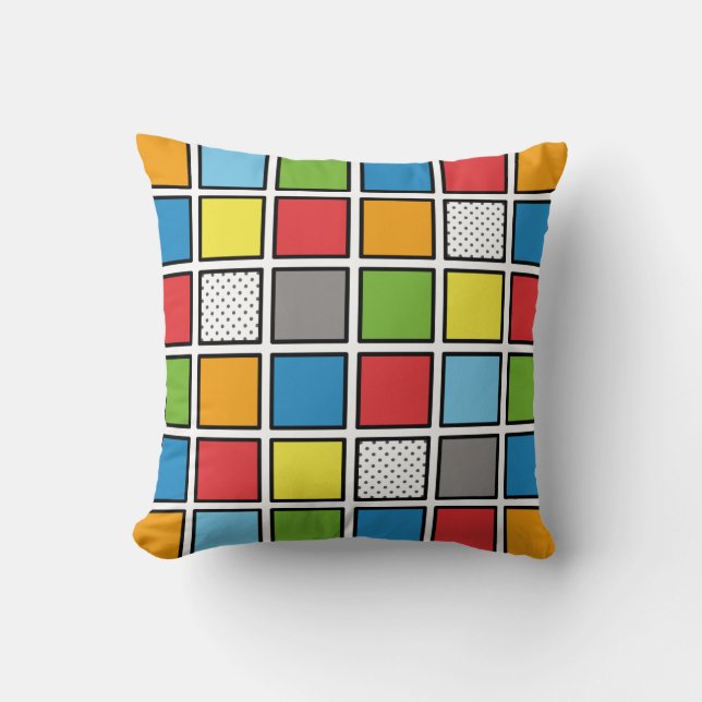 Comic Book Style Squares Kissen (Vorderseite)