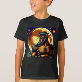 Comic Book Style Werewolf vor Vollmond T-Shirt