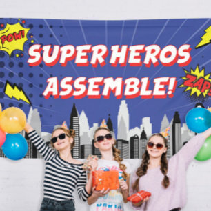 Comic-Book-Superheld einzigartige Geburtstagsfeier Banner