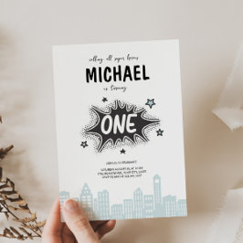 Comic Book Superhero 1. Geburtstag Einladung