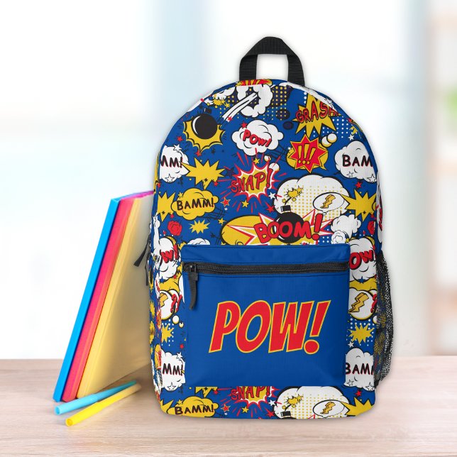Comic Book Superhero Benutzerdefinierte Initialen  Bedruckter Rucksack (Von Creator hochgeladen)
