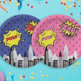 Comic Book Superhero Einzigartiger Junge Pappteller