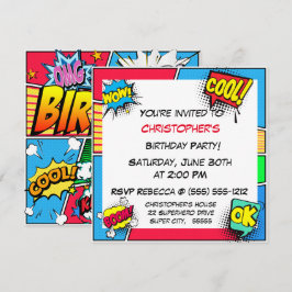 Comic Book Superhero Geburtstag Boy Custom Einladung