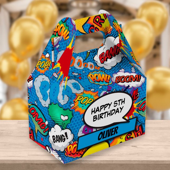 Comic Book Superherry Blue Geburtstagsparty Geschenkschachtel (Von Creator hochgeladen)
