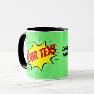 Comic Book Superherry Green Yellow Tasse