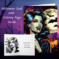 Comic Book Vampire Halloween und Farbseite
