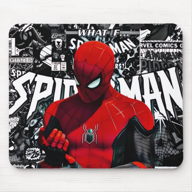 Comic-Book-Web-Held-Maustastaturpad - Rot maskiert Mousepad (Vorne)