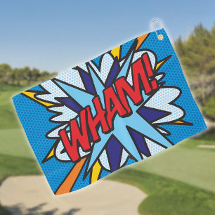 Comic Book WHAM Moderne lustige Trend Golfhandtuch