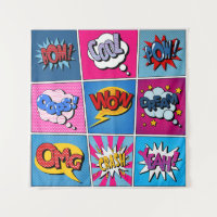Comic Bubbles Set. Ausdrücke Bom, Cool, Pow, Oop