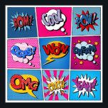 Comic Bubbles Set. Bom, Cool, Pow, Oop Poster<br><div class="desc">Comic Bubbles Set. Ausdrücke Bom,  Cool,  Pow,  Oops,  Wow,  Traum,  Omg,  Crash,  Yeah. Halftone Hintergrund. Pop Art. Illustration Pop, Art, Comic, Bubble, cool, Grafik-Design, Wort, Buch, Pow, Cartoon, Wow, Sprache, Hintergrund, Frame, Element, Icon, Retro, Titel, Traum, Form, Vintag, Abbildung, Retro, </div>