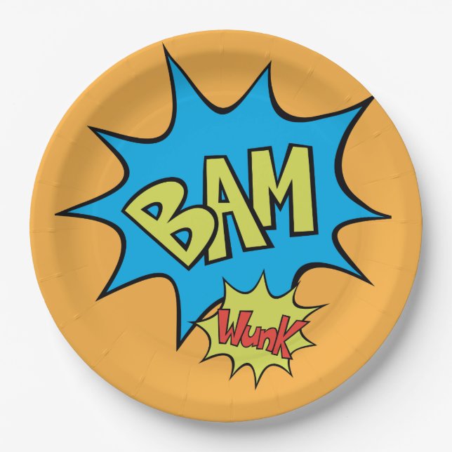 Comic Buch "Bam" Ballon Sprechblase Pappteller (Vorderseite)