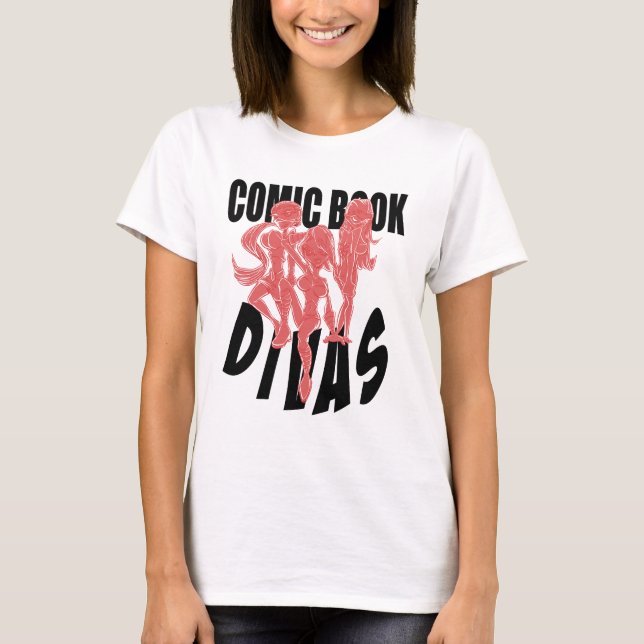Comic-Buch-Diva-Logo-Baby - Puppe rotes kleines T-Shirt (Vorderseite)