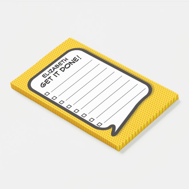 Comic Buch ERHALTEN SIE ES, um den Planer aufzulis Post-it Klebezettel (angewinkelt)
