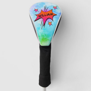 Comic Buch personalisierter Name Einzigartiger Gol Golf Headcover