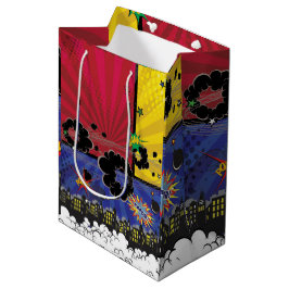 Comic Buch Pop Kunst  Geburtstagsparty Mittlere Geschenktüte