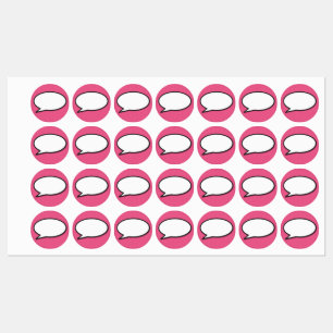 Comic Buch Pop Kunstsprache Blase pink Etiketten