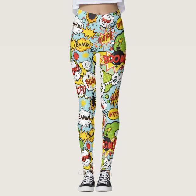 Comic-Buch-Redewendungens-Leggings Leggings (Vorderseite)