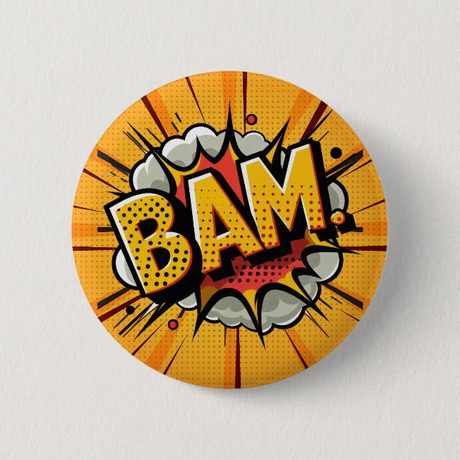 Comic Buchauszüge Bam Text Button (Vorderseite)