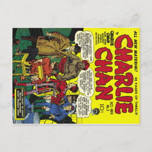 Comic-Bucheinband-Kunst CHARLIEN CHAN coole Postkarte