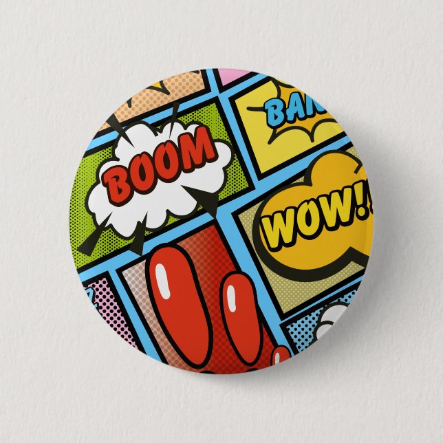 Comic Buchen Sie Cartoon Schriftart! Button (Vorderseite)