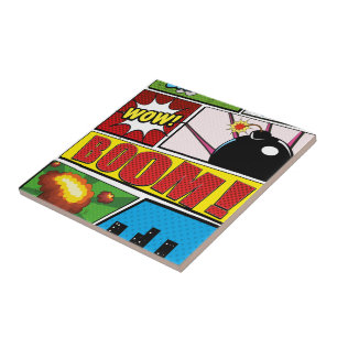 Comic Buchen Sie Cartoon Schriftart! Fliese