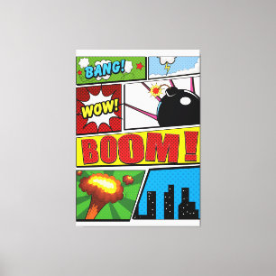 Comic Buchen Sie Cartoon Schriftart! Leinwanddruck
