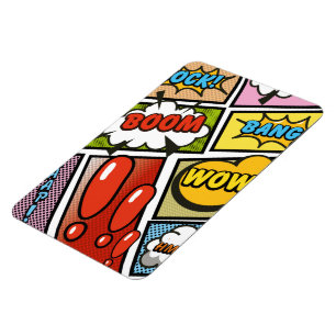 Comic Buchen Sie Cartoon Schriftart! Magnet