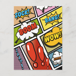 Comic Buchen Sie Cartoon Schriftart! Postkarte