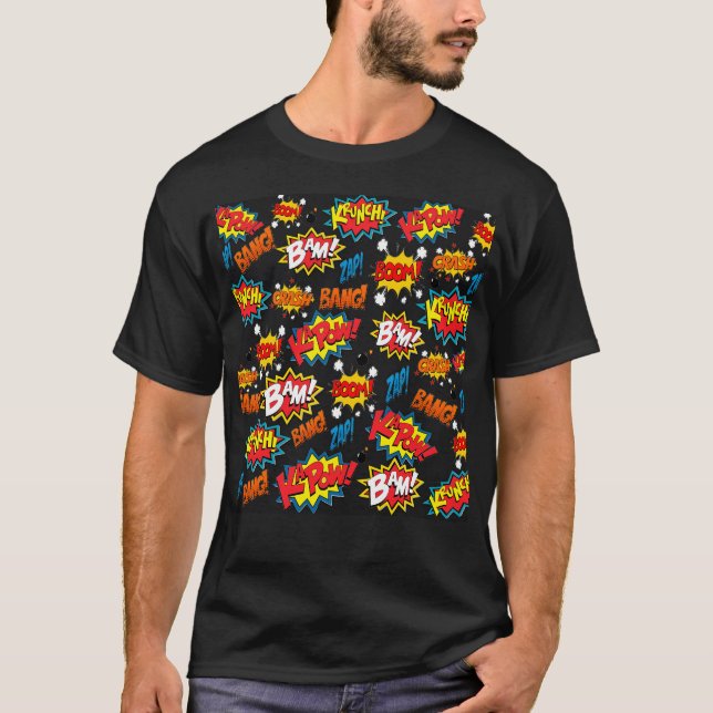Comic-Buchexplosion T-Shirt (Vorderseite)