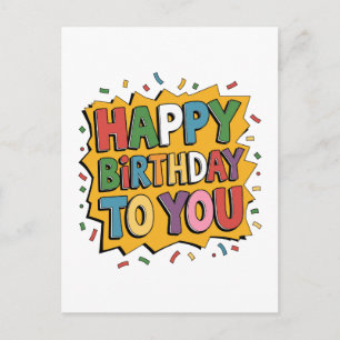 Comic Burst Alles Gute zum Geburtstag Ankündigungspostkarte