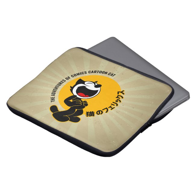 Comic Cartoon Cat | 13" Laptopschutzhülle (Vorne Oben)