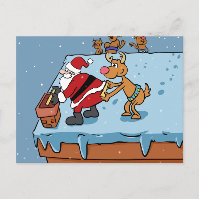 Comic cartoon Santa Claus christmas Postkarte (Vorderseite)