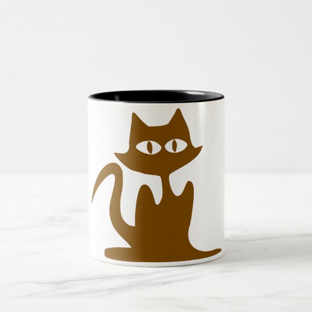 Comic Cat Vector Illustration Tasse (Mittel)