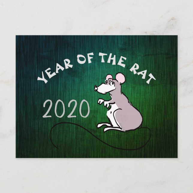 Comic Chinesischer Rat Neujahr 2020 Grußkarte Einladungspostkarte (Vorderseite)