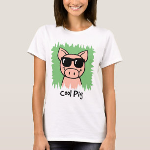 Comic-Clip-Art-Kühles-Schwein-mit-Sonnenbrille T-Shirt