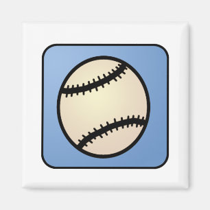Comic-Clip-Art-Sport, Baseball, blauer Hintergrund Magnet