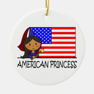 Comic-Clipart Niedliche amerikanische Prinzessinne Keramik Ornament