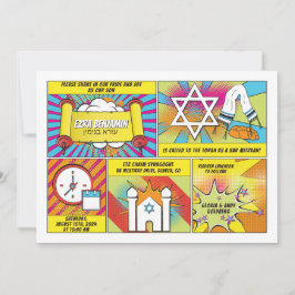 Comic Comic Buch Bar Mitzvah oder Bat Mitzvah Einladung