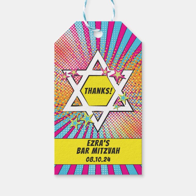 Comic Comic Buch Bar Mitzvah Star von David Geschenkanhänger (Vorderseite)