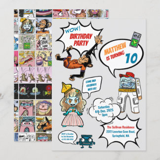 Comic Cool Superhero Party Geburtstag Einladung