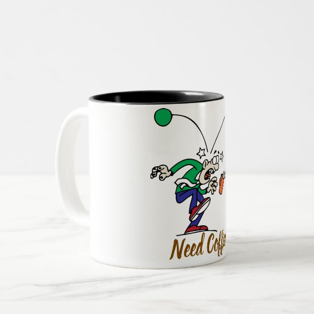 Comic-Design-Kaffeetasse Zweifarbige Tasse (Vorderseite Links)