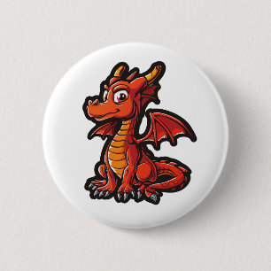 Comic-Drache Illustration Button