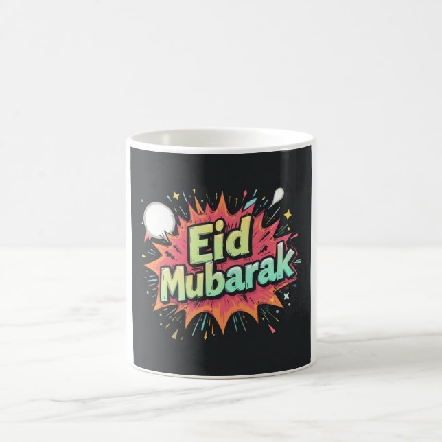 Comic Eid Mubarak Explosionsdesign Kaffeetasse (Mittel)