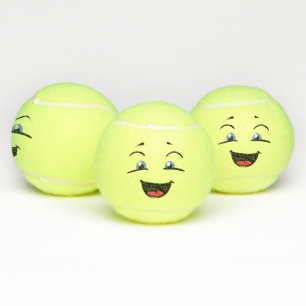 Comic Emoji Tennisbälle