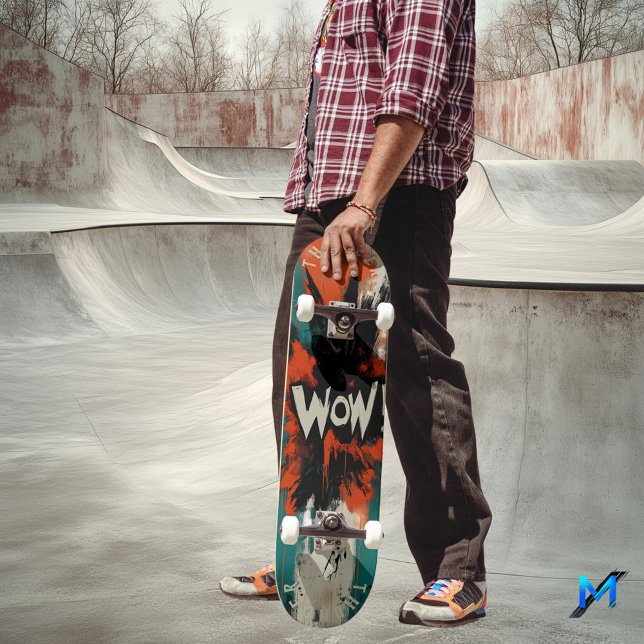 Comic Explosion Pop Art Skateboard - Bold 'WOW'! (Von Creator hochgeladen)