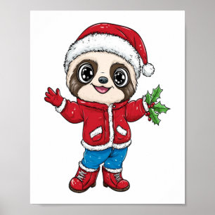 Comic-Faulheit mit Weihnachten Poster