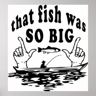 Comic Fischfang Fischer Funny Cartoon Poster