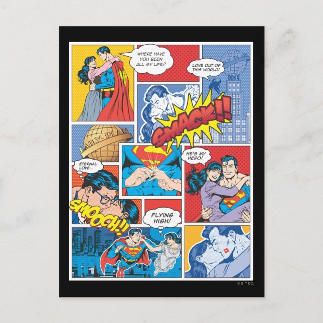 Comic-Folien der Liebe - Farbe Postkarte (Vorderseite)