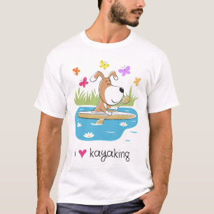 Comic Funny Hund Kayaking Kayak Wassersport Männer T-Shirt